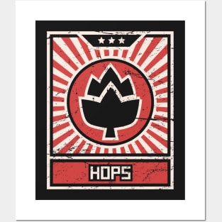 HOPS – Vintage Style Propaganda Poster Posters and Art